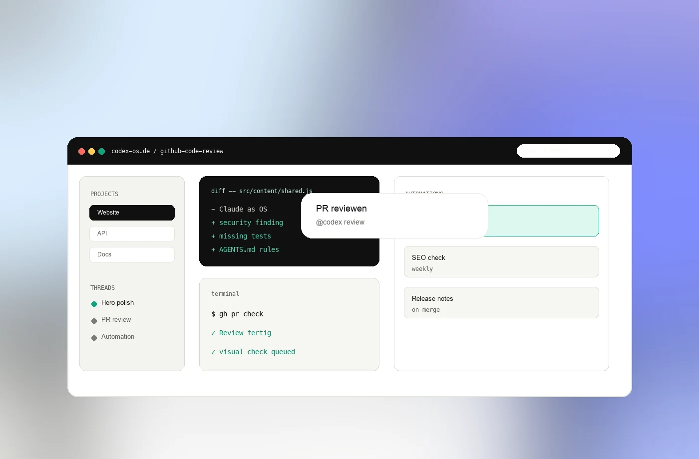 Codex Service Codex GitHub Code Review