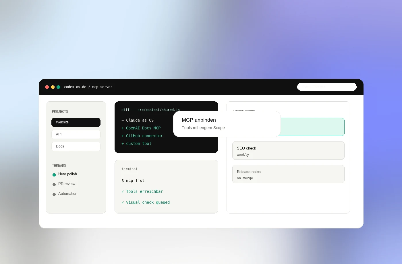 Codex Service Codex MCP Server